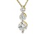 White Lab-Grown Diamond H SI1 14k Yellow Gold Over Sterling Silver 3-Stone Slide Pendant 1.00ctw