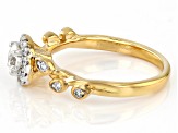 White Lab-Grown Diamond H SI1 14k Yellow Gold Over Sterling Silver Halo Ring 0.70ctw