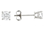 White Lab-Grown Diamond G VS 10k Yellow Gold Solitaire Stud Earrings 0.75ctw