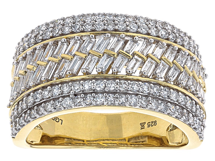 White Lab-Grown Diamond H SI 14k Yellow Gold Over Sterling
