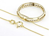 White Lab-Grown Diamond G SI 14k Yellow Gold Circle Slide Pendant With Cable Chain 0.50ctw