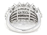 White Lab-Grown Diamond G SI Rhodium Over Sterling Silver Cluster Ring 3.00ctw