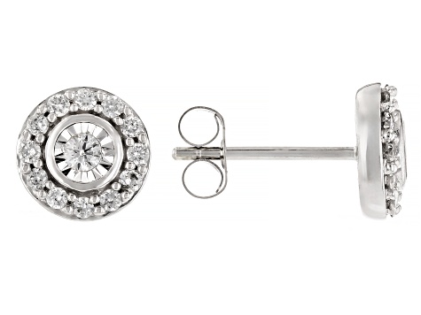 White Lab-Grown Diamond F-G SI 10k White Gold  Stud Earrings 0.33ctw