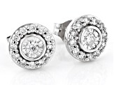 White Lab-Grown Diamond F-G SI 10k White Gold  Stud Earrings 0.33ctw