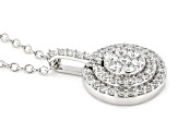 White Lab-Grown Diamond H SI Rhodium Over Sterling Silver Dangle Pendant With Chain 0.50ctw