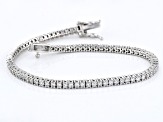 White Lab-Grown Diamond F-G SI Rhodium Over Sterling Silver Tennis Bracelet 3.00ctw