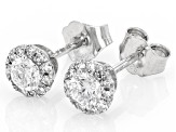 White Lab-Grown Diamond H SI1 Rhodium Over Sterling Silver Stud Earrings 0.50ctw