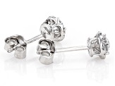 White Lab-Grown Diamond H SI1 Rhodium Over Sterling Silver Stud Earrings 0.50ctw
