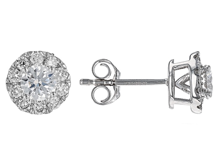 White Lab-Grown Diamond H SI1 Rhodium Over Sterling Silver Stud Earrings 1.00ctw