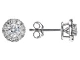 White Lab-Grown Diamond H SI1 Rhodium Over Sterling Silver Stud Earrings 1.00ctw