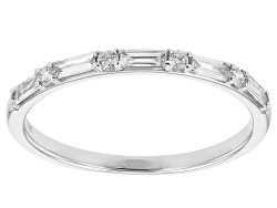 thumbnail image 2 of 0.70 Carat SI1 G/H Natural Diamond Eternity Stackable Ring In 14K White Gold - Women's Wedding Band 2 of 3