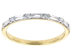 White Lab-Grown Diamond H SI1 14k Yellow Gold Over Sterling Silver Band Ring 0.27ctw