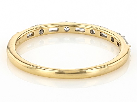 White Lab-Grown Diamond H SI1 14k Yellow Gold Over Sterling