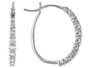 White Lab-Grown Diamond F-G SI 10k White Gold Hoop Earrings 0.75ctw