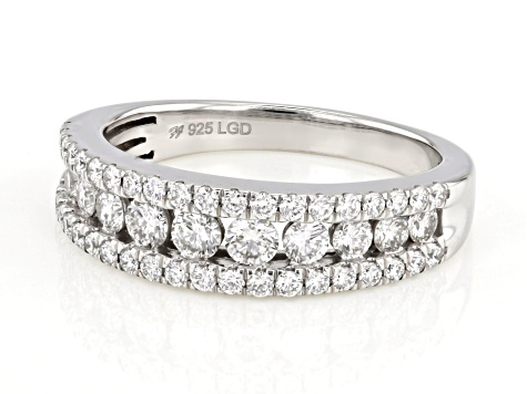 White Lab-Grown Diamond H SI1 Rhodium Over Sterling Silver