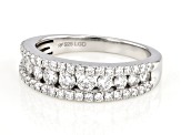 White Lab-Grown Diamond H SI1 Rhodium Over Sterling Silver Band Ring 1.00ctw