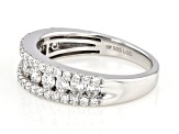 White Lab-Grown Diamond H SI1 Rhodium Over Sterling Silver Band Ring 1.00ctw