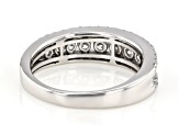 White Lab-Grown Diamond H SI1 Rhodium Over Sterling Silver Band Ring 1.00ctw