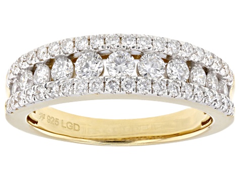 White Lab-Grown Diamond H SI1 14k Yellow Gold Over Sterling Silver Band Ring 1.00ctw