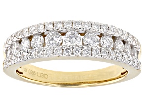 White Lab-Grown Diamond H SI1 14k Yellow Gold Over Sterling Silver Band Ring 1.00ctw