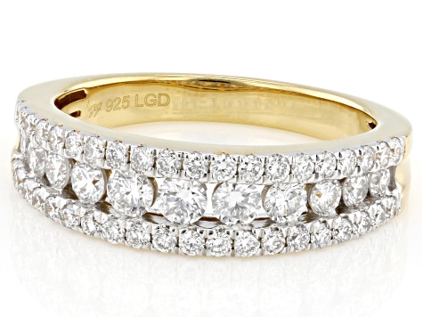 White Lab-Grown Diamond H SI1 14k Yellow Gold Over Sterling Silver Band Ring 1.00ctw