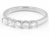 White Lab-Grown Diamond H SI1 Rhodium Over Sterling Silver Band Ring 0.50ctw