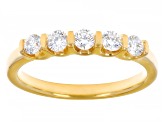 White Lab-Grown Diamond H SI1 14k Yellow Gold Over Sterling Silver Band Ring 0.50ctw