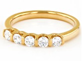 White Lab-Grown Diamond H SI1 14k Yellow Gold Over Sterling Silver Band Ring 0.50ctw