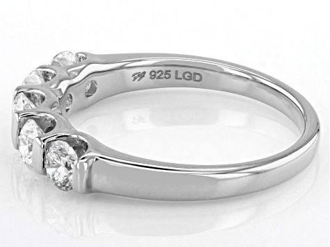 White Lab-Grown Diamond H SI1 Rhodium Over Sterling Silver Band Ring 1.00ctw