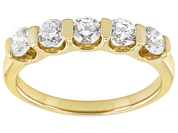 White Lab-Grown Diamond H SI1 14k Yellow Gold Over Sterling