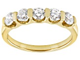 White Lab-Grown Diamond H SI1 14k Yellow Gold Over Sterling Silver Band Ring 1.00ctw