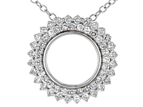 White Lab-Grown Diamond H SI Rhodium Over Sterling Silver Circle Slide Pendant With Chain 0.50ctw