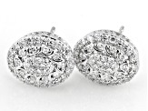 White Lab-Grown Diamond H SI Rhodium Over Sterling Silver Cluster Stud Earrings 0.50ctw