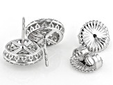 White Lab-Grown Diamond H SI Rhodium Over Sterling Silver Cluster Stud Earrings 0.50ctw