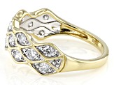 White Lab-Grown Diamond H SI 18k Yellow Gold Over Sterling Silver Band Ring 0.50ctw