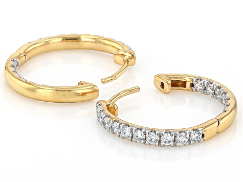 White Lab-Grown Diamond H SI1 14k Yellow Gold Over Sterling