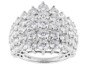 White Lab-Grown Diamond F VS 14k White Gold Pyramid Ring 5.00ctw