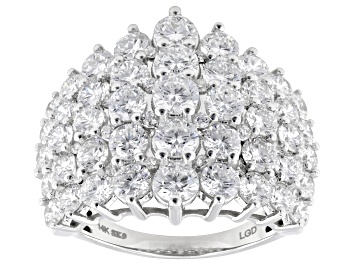 Picture of White Lab-Grown Diamond F VS 14k White Gold Pyramid Ring 5.00ctw