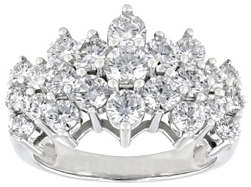 Picture of White Lab-Grown Diamond F VS 14k White Gold Pyramid Ring 3.00ctw
