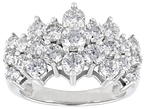 White Lab-Grown Diamond F VS 14k White Gold Pyramid Ring 3.00ctw