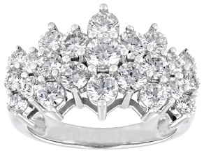 White Lab-Grown Diamond F VS 14k White Gold Pyramid Ring 3.00ctw