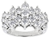 White Lab-Grown Diamond F VS 14k White Gold Pyramid Ring 3.00ctw