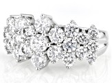 White Lab-Grown Diamond F VS 14k White Gold Pyramid Ring 3.00ctw