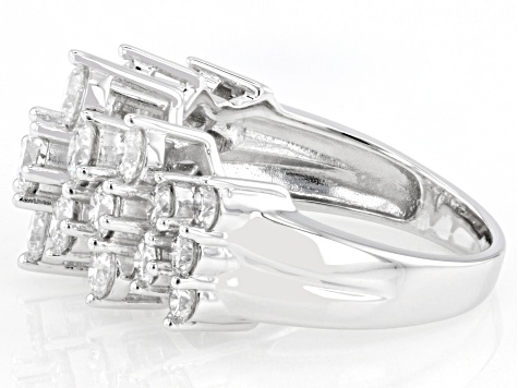 White Lab-Grown Diamond F VS 14k White Gold Pyramid Ring 3.00ctw