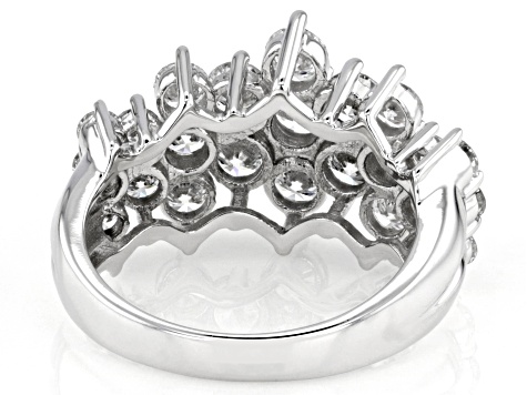 White Lab-Grown Diamond F VS 14k White Gold Pyramid Ring 3.00ctw