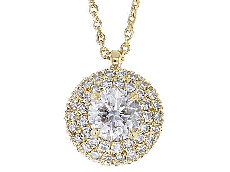 White Lab-Grown Diamond H SI 14k Yellow Gold Over Sterling