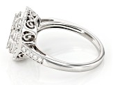 White Lab-Grown Diamond G SI Rhodium Over Sterling Silver Halo Ring 1.00ctw