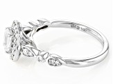 White Lab-Grown Diamond G SI Rhodium Over Sterling Silver Halo Ring 0.75ctw