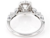 White Lab-Grown Diamond G SI Rhodium Over Sterling Silver Halo Ring 0.75ctw