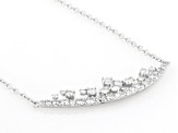 White Lab-Grown Diamond G SI Rhodium Over Sterling Silver Bar Necklace 0.75ctw